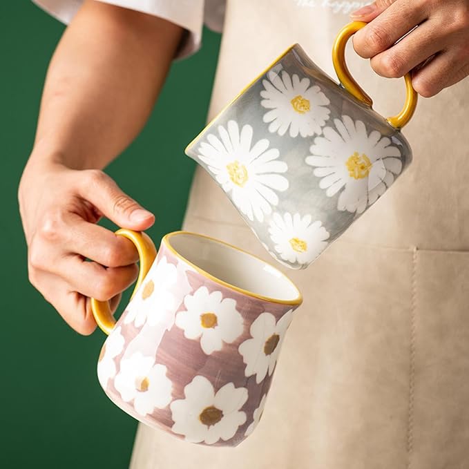 Daisy Glazed Ceramic Mug