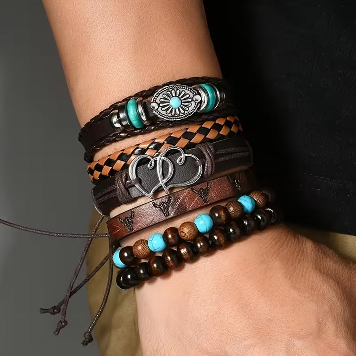 Tribal Stacked Bracelet Set