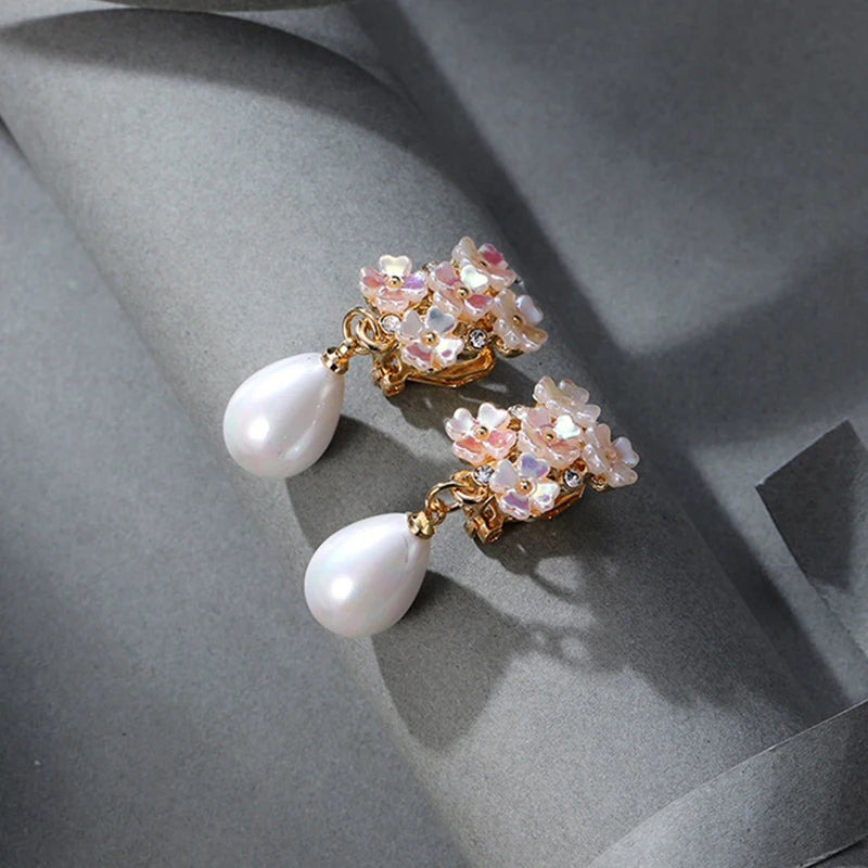 Pearl & Petal Drop Earrings