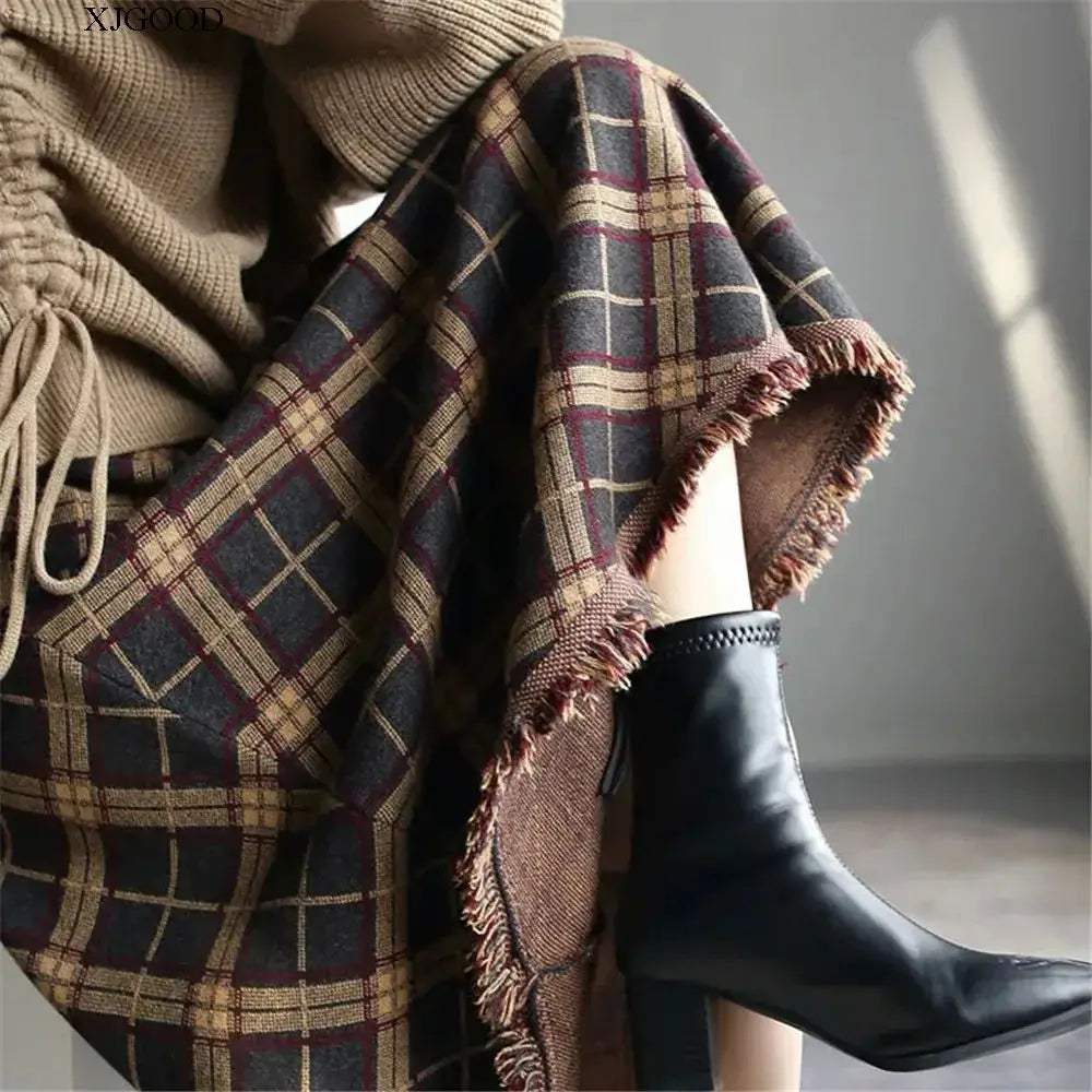 Heritage Plaid Midi Skirt