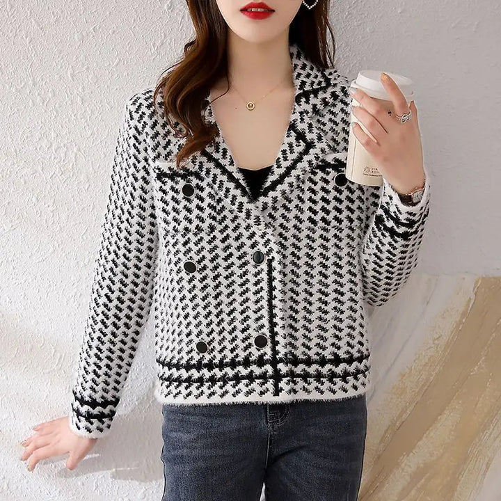 Milanese Houndstooth Tweed Blazer