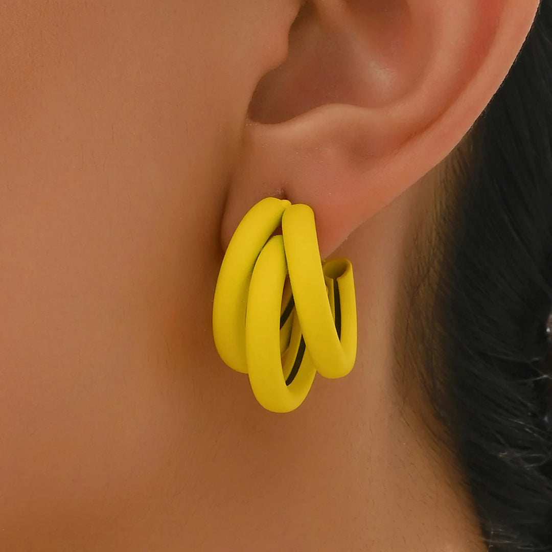 Trinity Stacked Hoop Earrings