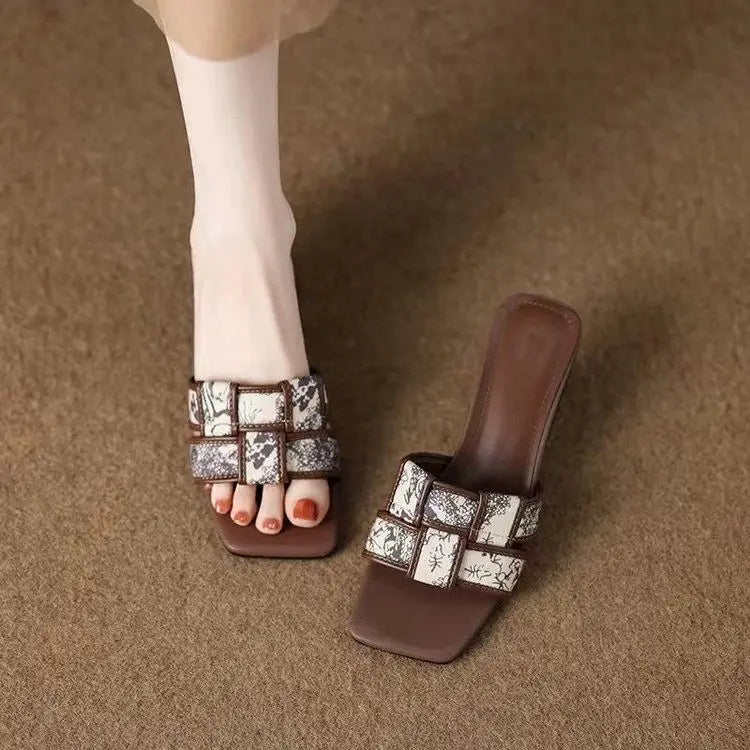Opale Toile Slide Heel