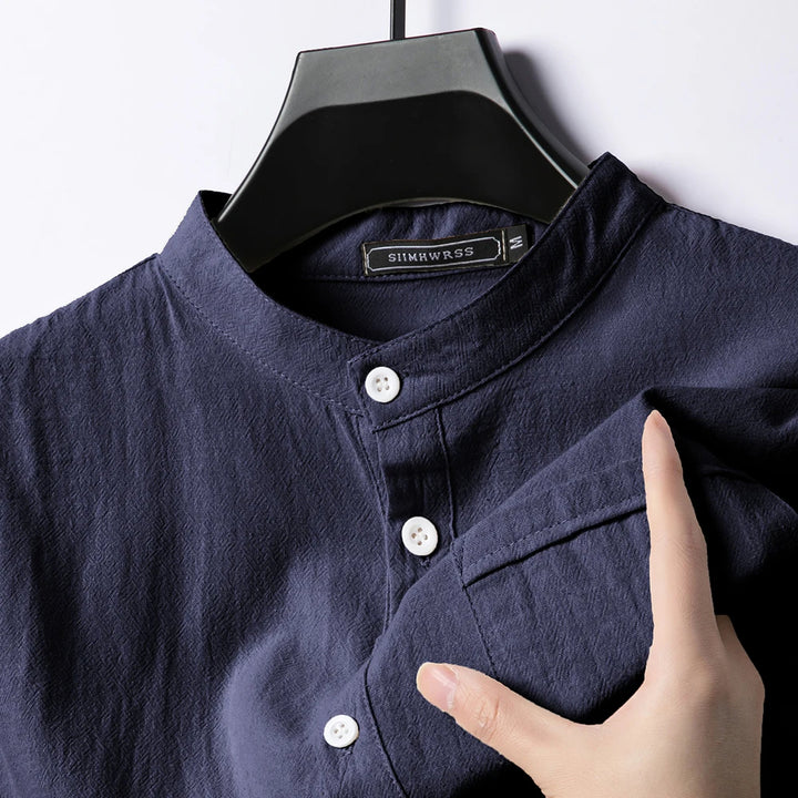 Castell Linen Mandarin Shirt