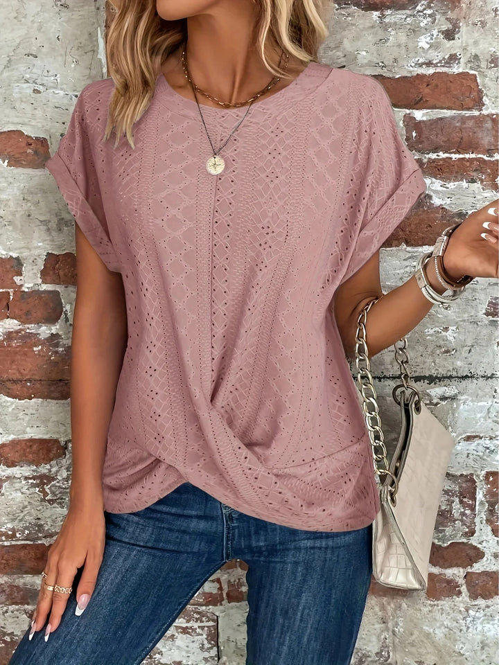 Monroe Waffle Knit Twist Tee