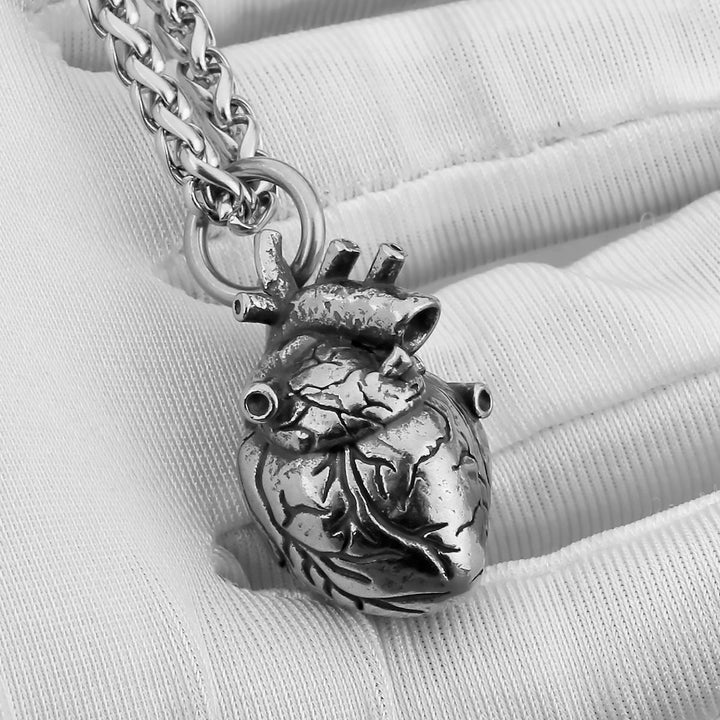 Steel Heart Pendant Necklace