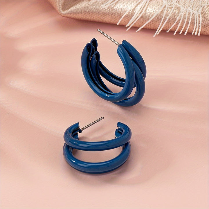 Trinity Stacked Hoop Earrings