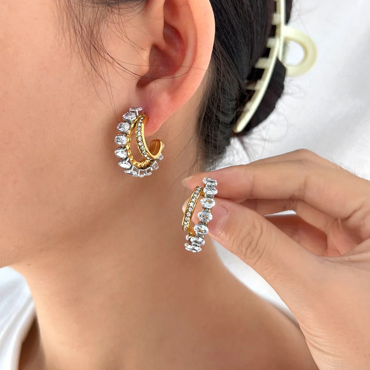 Spark Layer Hoop Earrings