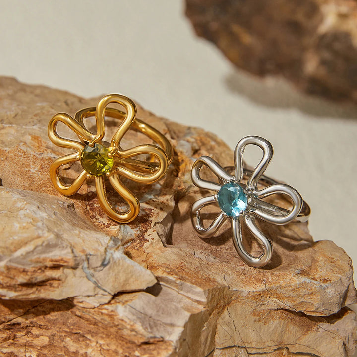 Floral Zircon Ring