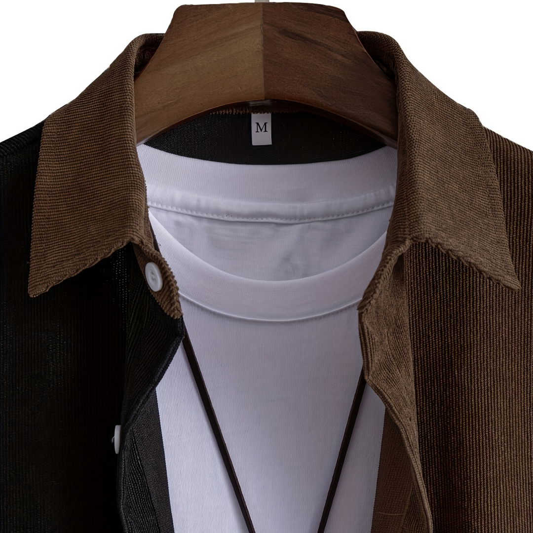 Helix Two-Tone Corduroy Button-Up