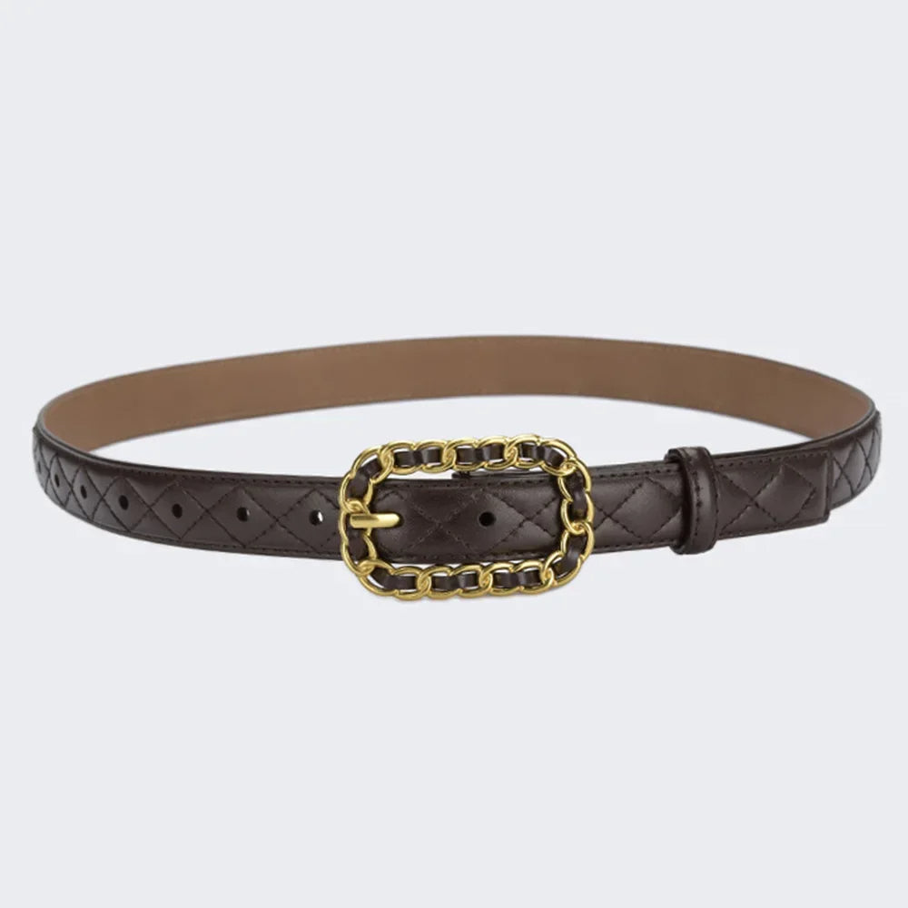Sainte Quilted Leather Belt
