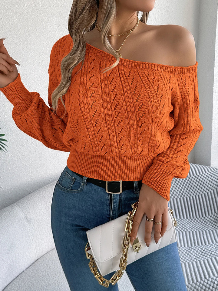 Cascade Off-Shoulder Knit Top