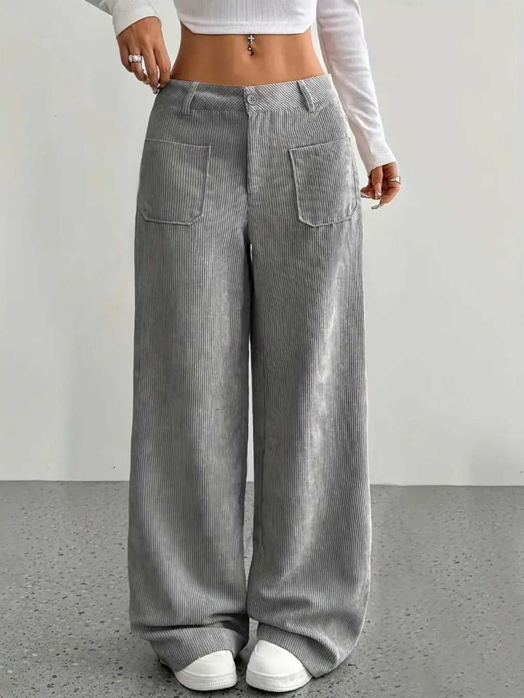Maison Corduroy Wide-Leg Pant