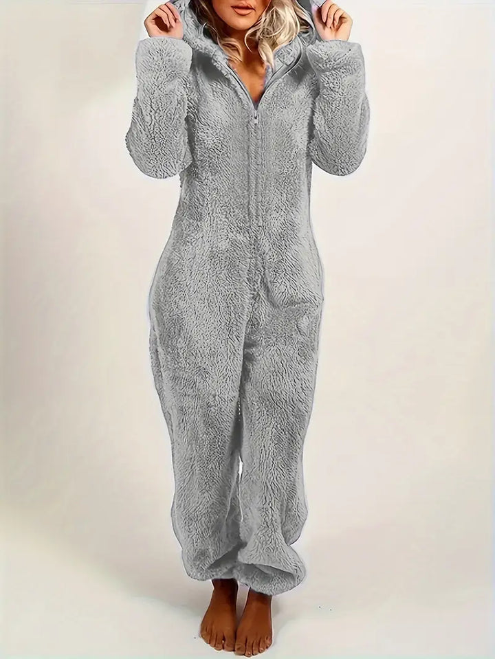 Teddy Sherpa Hooded Jumpsuit