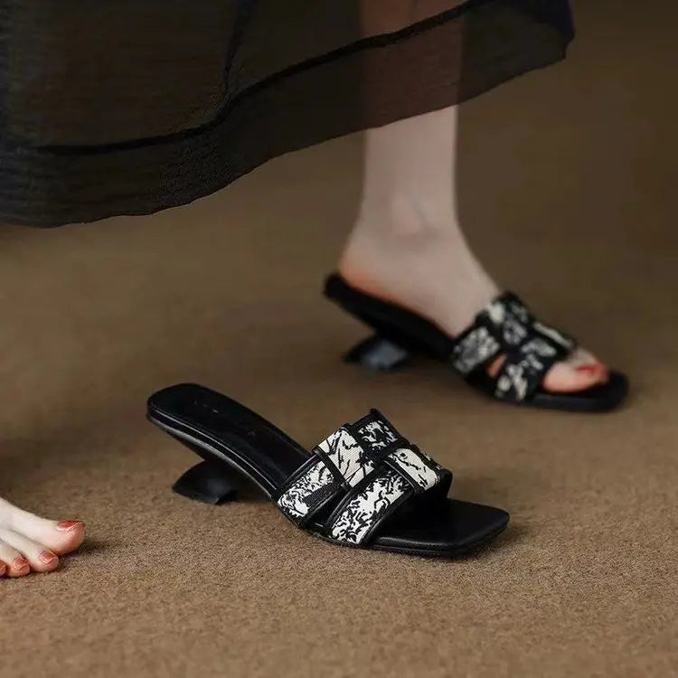Opale Toile Slide Heel