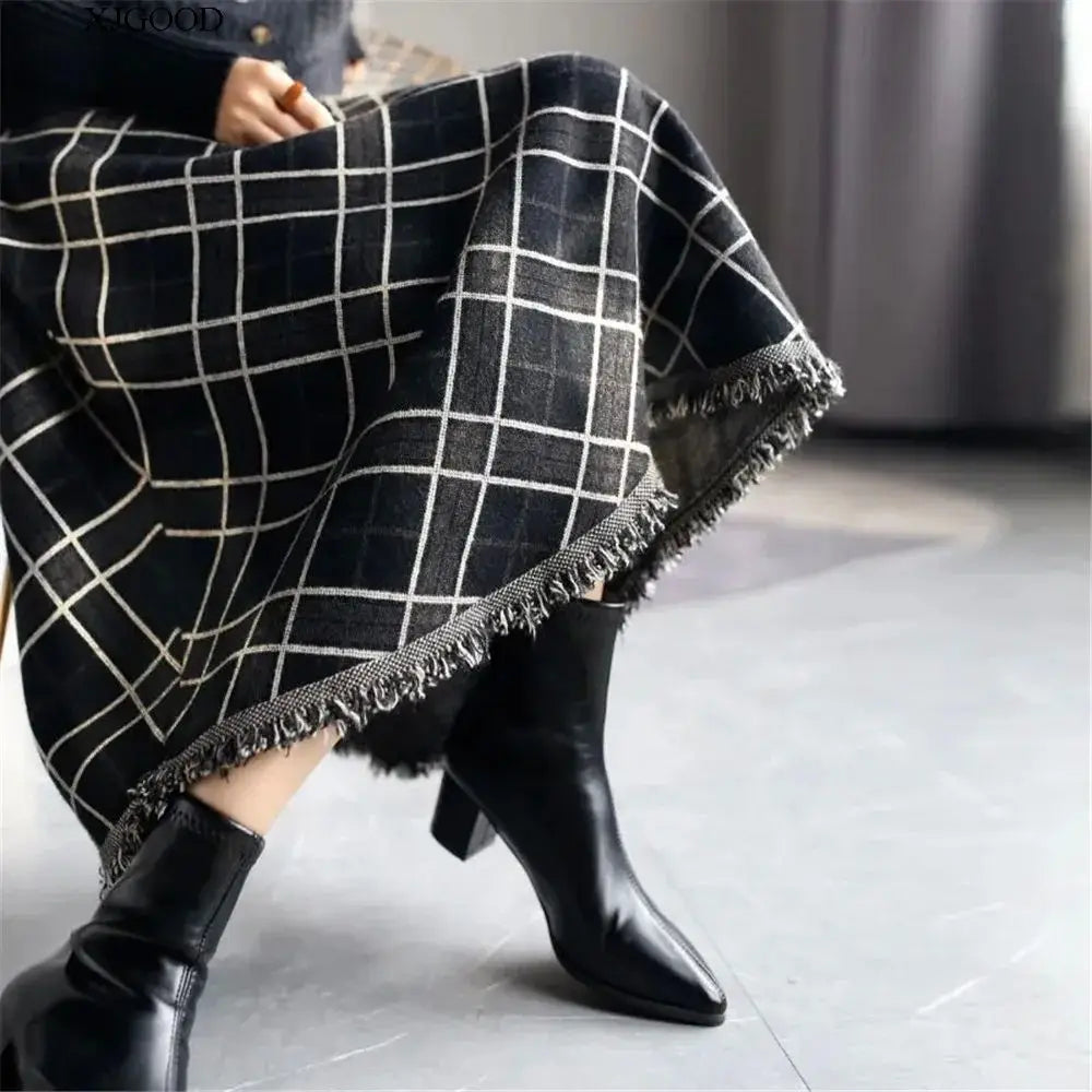 Heritage Plaid Midi Skirt