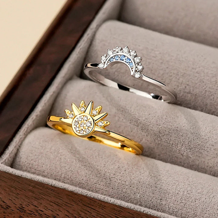 Celestial Harmony Sun & Moon Ring Set