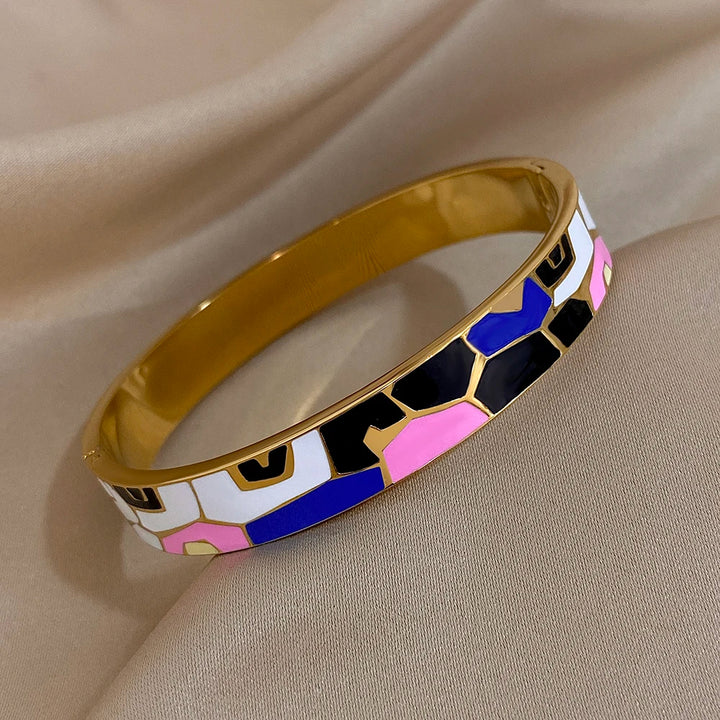 Mosaic Abstract Enamel Bangle