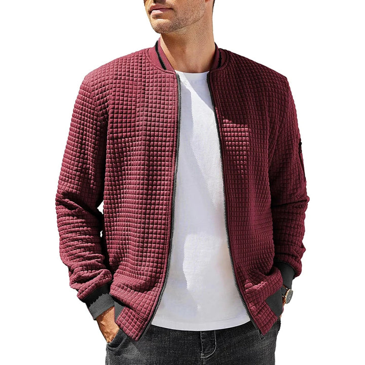 Henley Waffle Zip Bomber