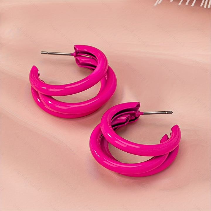 Trinity Stacked Hoop Earrings