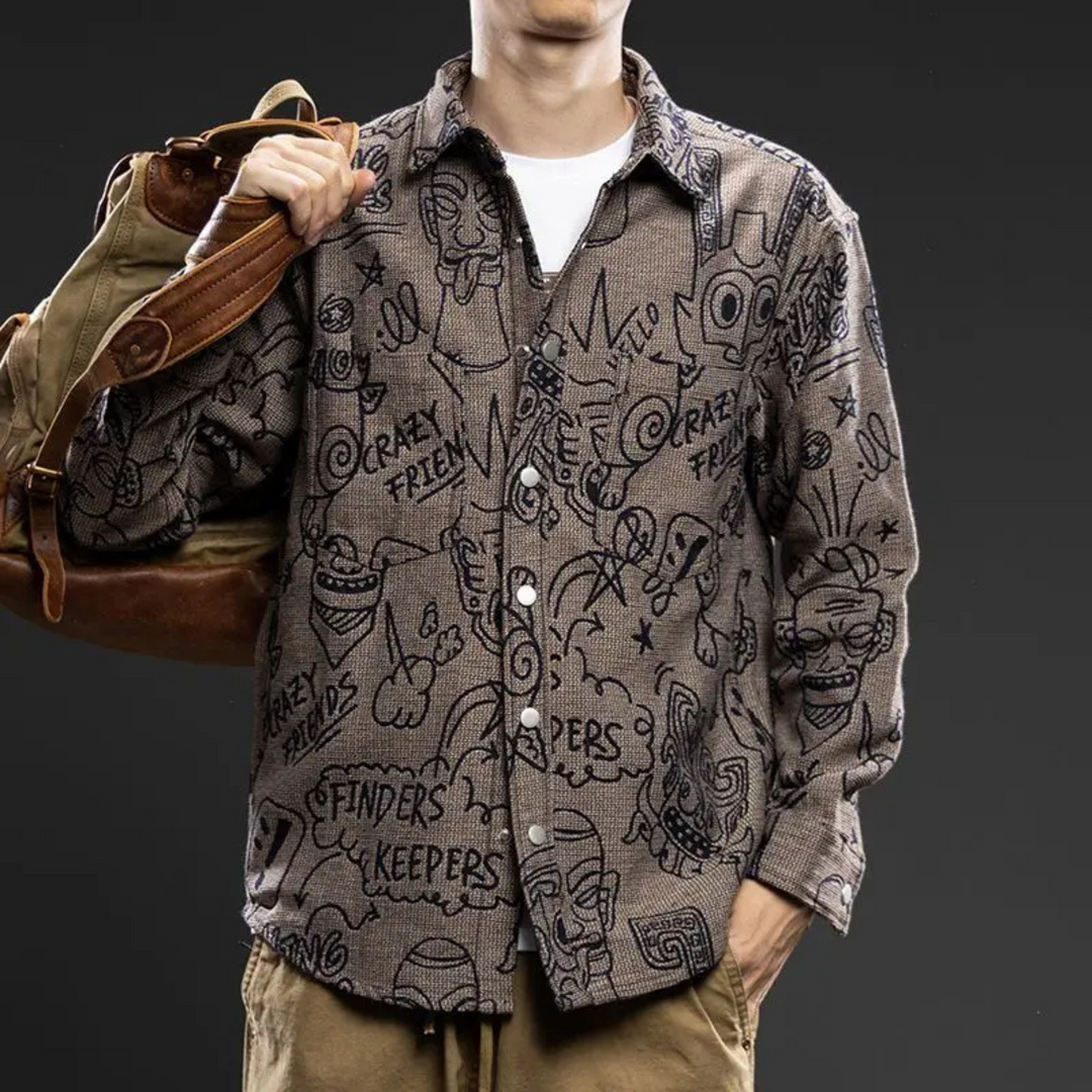 Ink Theory Graffiti Button-Up