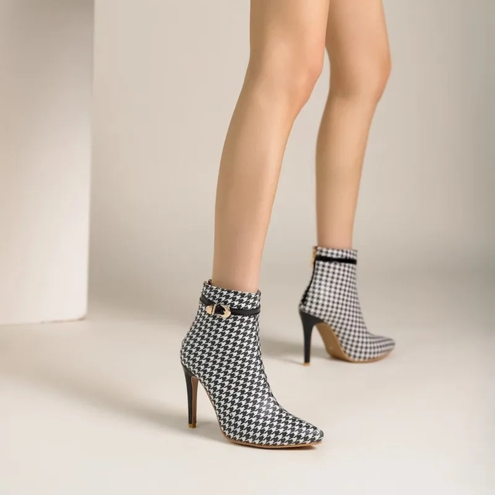 Houndstooth Stiletto Boot