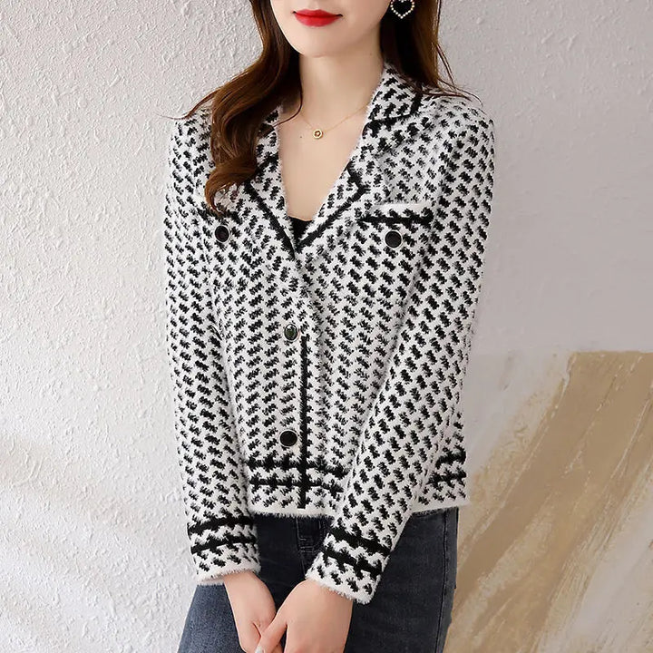 Milanese Houndstooth Tweed Blazer