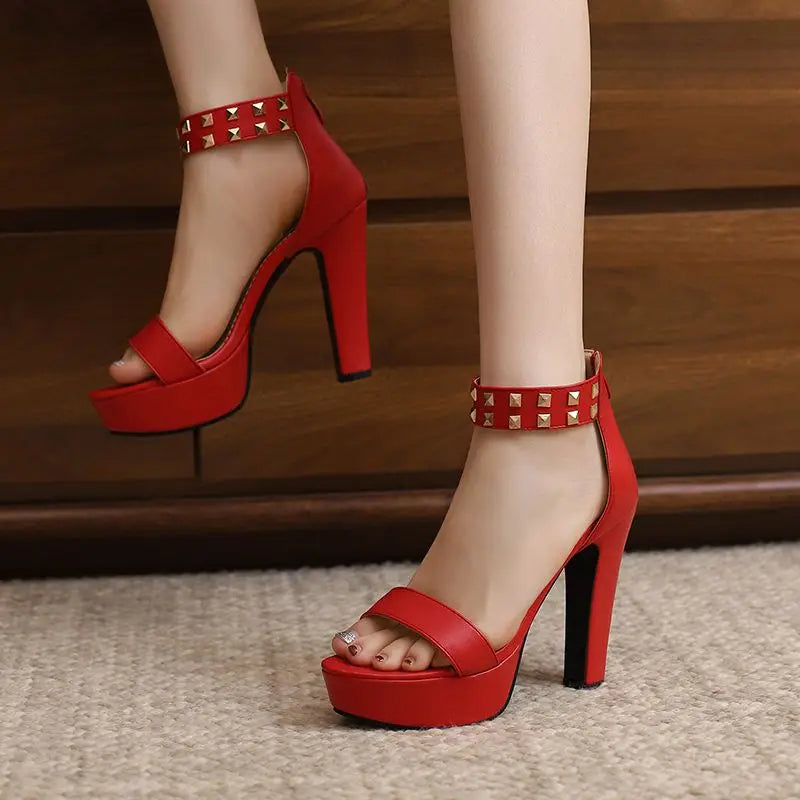 Vanity Studded Platform Heels