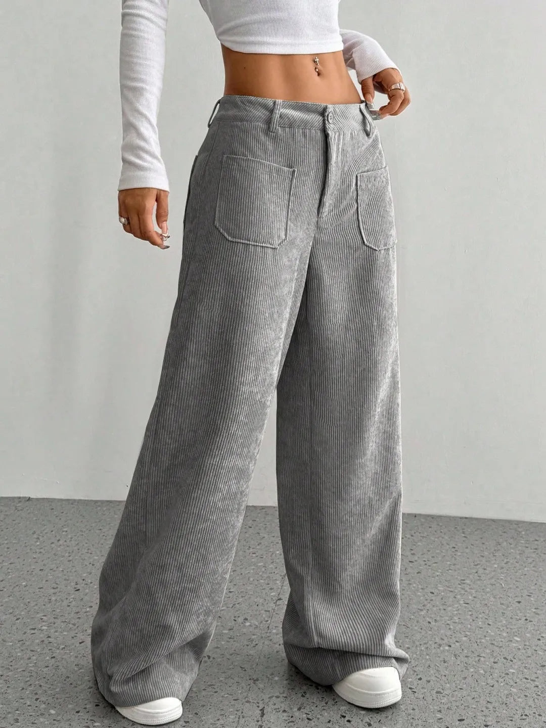 Maison Corduroy Wide-Leg Pant