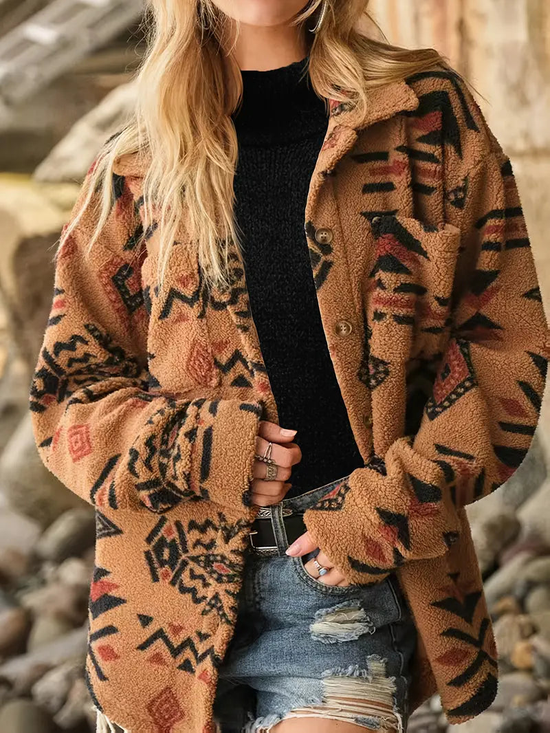 Navajo Hooded Fleece Coat