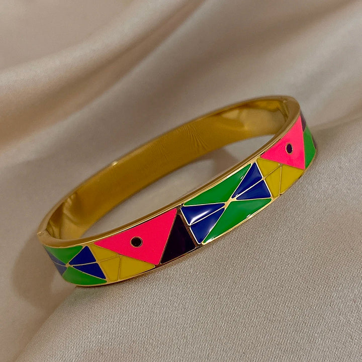 Mosaic Abstract Enamel Bangle