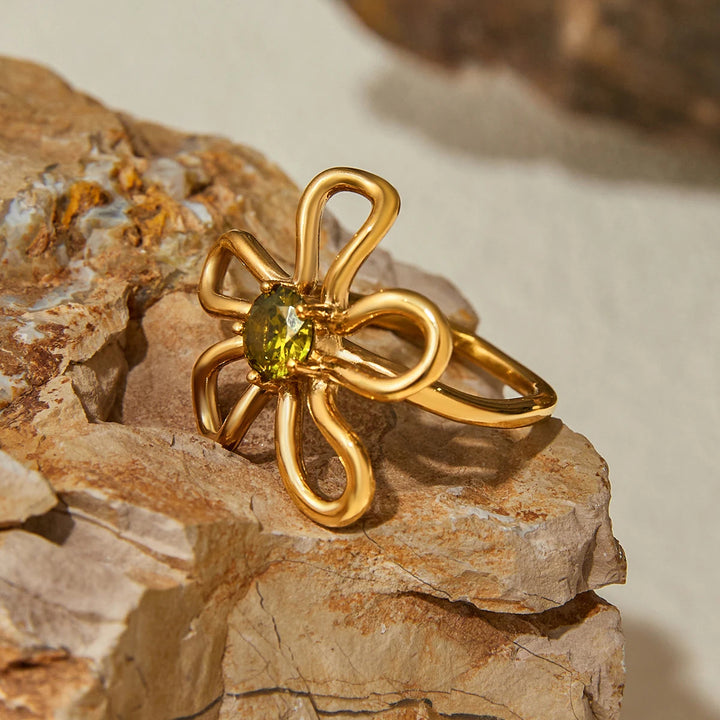 Floral Zircon Ring