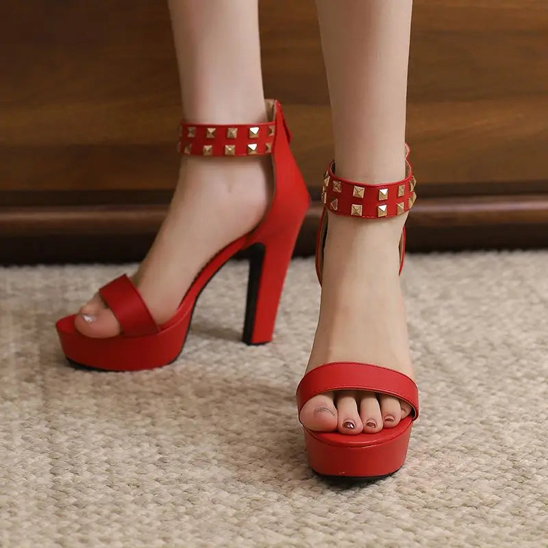 Vanity Studded Platform Heels