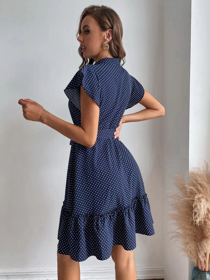 Vivienne Drape Polka Dress