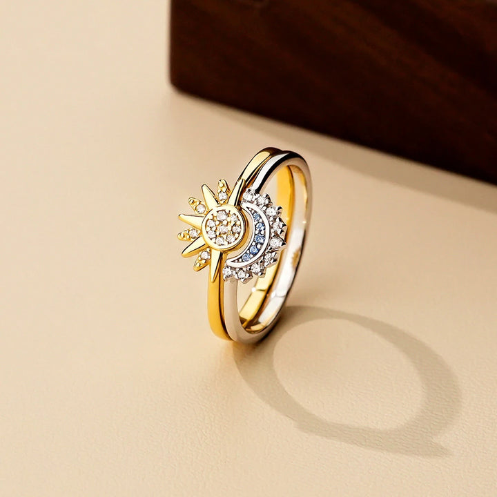 Celestial Harmony Sun & Moon Ring Set