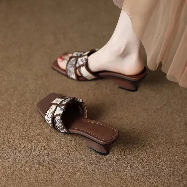 Opale Toile Slide Heel