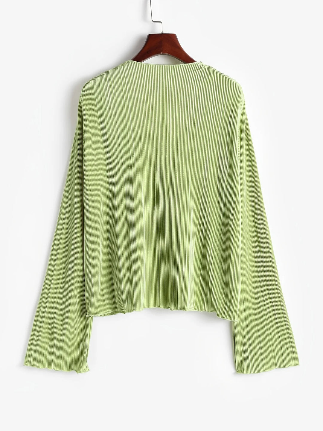 Pleated Tie-Front Blouse