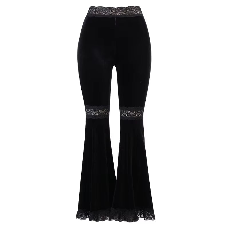 Lace-Trim Flared Pant