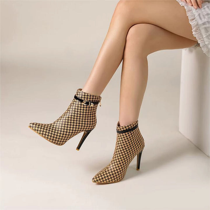 Houndstooth Stiletto Boot