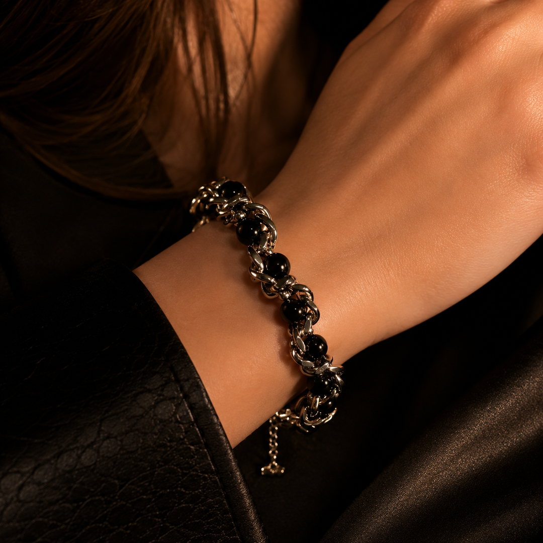 Sterling Pearl Chain Bracelet
