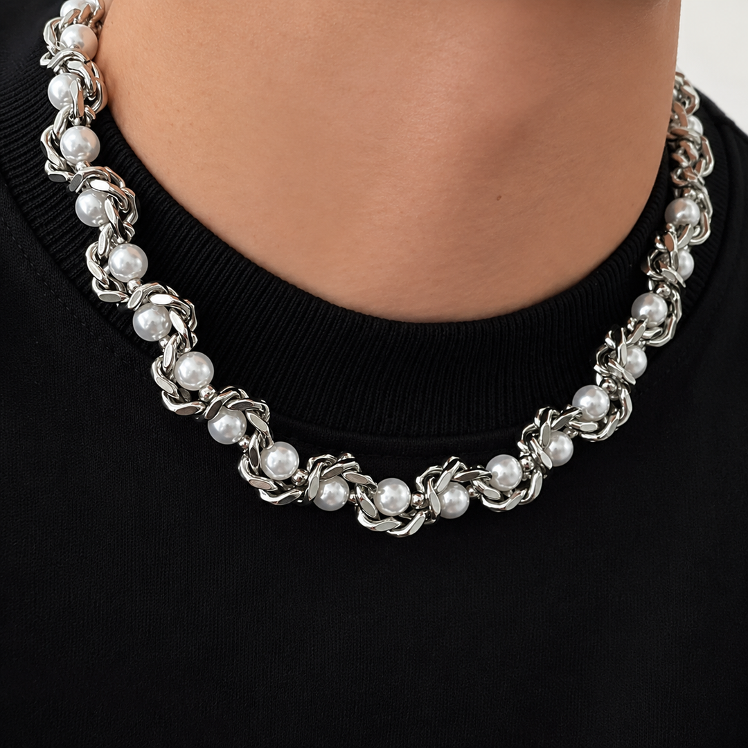 Sterling Pearl Chain Necklace
