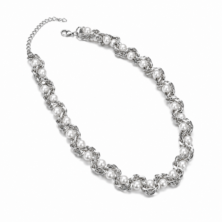Sterling Pearl Chain Necklace