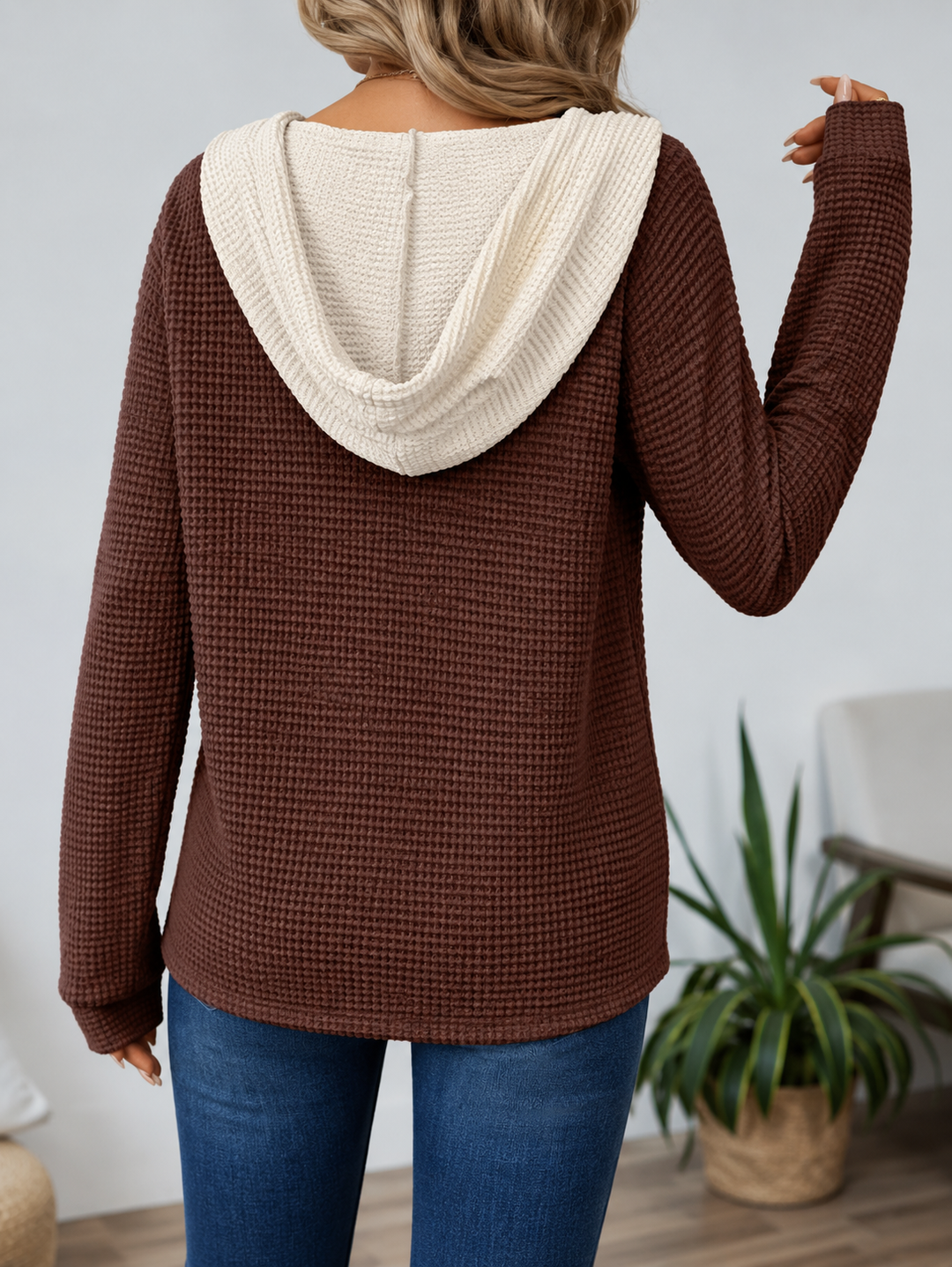 Henley Waffle Hoodie