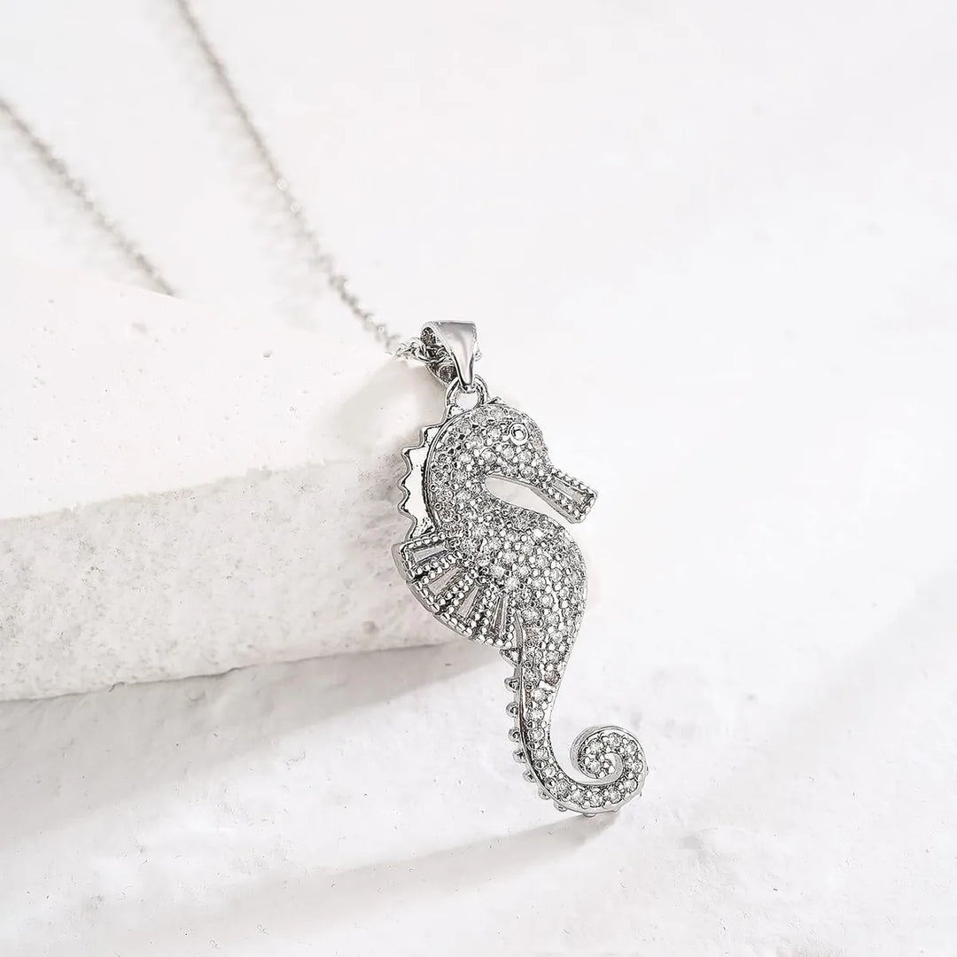Pavé Seahorse Pendant Necklace