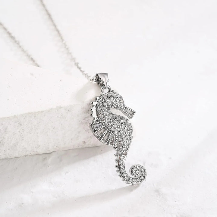 Pavé Seahorse Pendant Necklace