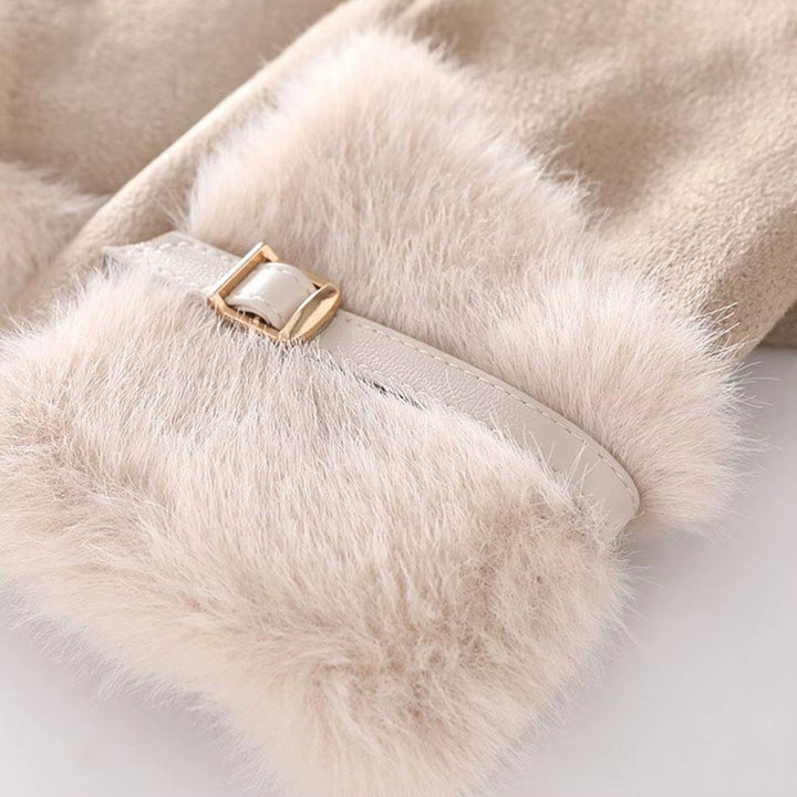 Suede Fur Cuff Gloves