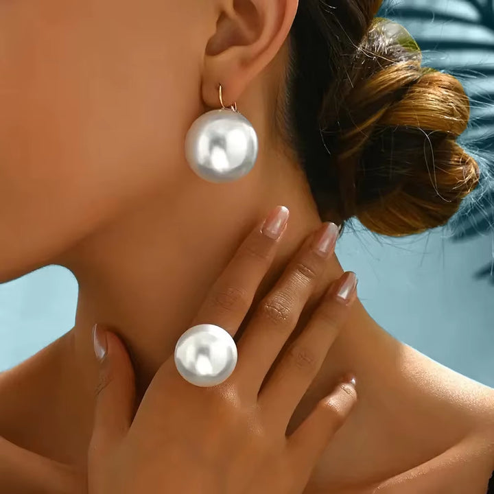 Lumiere Pearl Ring & Earring Set