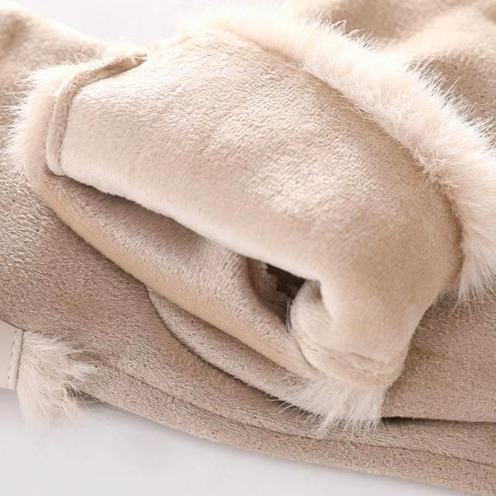 Suede Fur Cuff Gloves