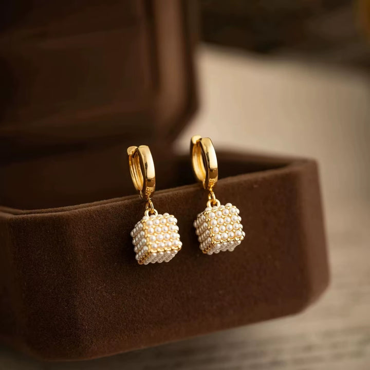 Cubique Pearl Drop Earrings