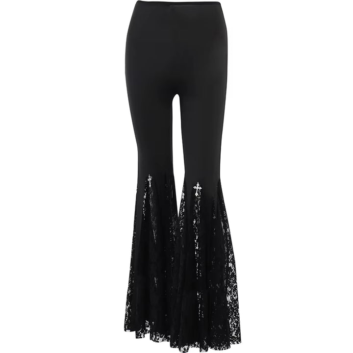 Lace-Trim Flared Pant